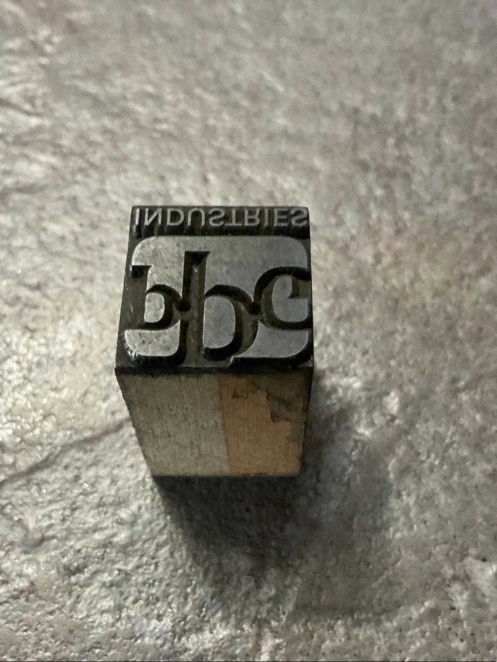 Vintage Letterpress Metal Type Block - 'bbc' Logo